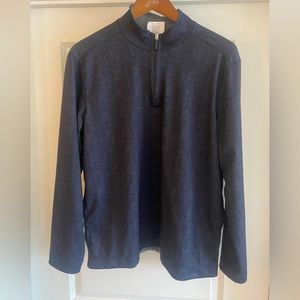 Johnston & Murphy Quarter Zip Pullover- Blue subtle pattern- Size L